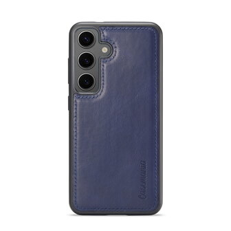 Samsung S24 - 2 in 1 Leather Book Case -  Navy Blue