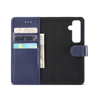 Samsung S24 - 2 in 1 Leather Book Case -  Navy Blue