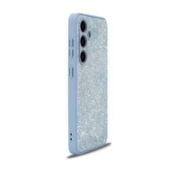 Samsung Galaxy S25 - Blauw - Diamant Glitter Back Cover