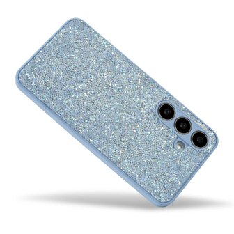 Samsung Galaxy S25 - Blauw - Diamant Glitter Back Cover