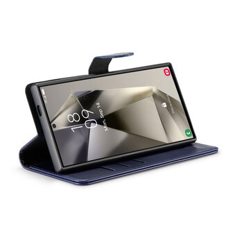 Samsung S24 Ultra - 2 in 1 Leather Book Case - Navy Blue