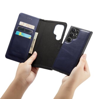 Samsung S24 Ultra - 2 in 1 Leather Book Case - Navy Blue