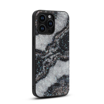 iPhone 14 Pro - Diamant Marmer Glitter - Zwart