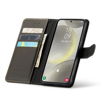 Samsung S24 - 2 in 1 Leather Book Case -  Emerald Green