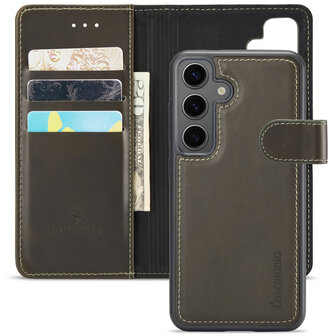 Samsung S24 - 2 in 1 Leather Book Case -  Emerald Green