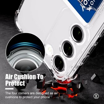 Samsung Galaxy S25 - Transparant - Anti Shock Back Cover met Kaarthouder