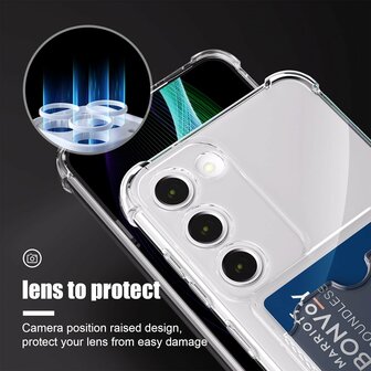 Samsung Galaxy S25 - Transparant - Anti Shock Back Cover met Kaarthouder