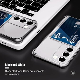 Samsung Galaxy S25 - Transparant - Anti Shock Back Cover met Kaarthouder