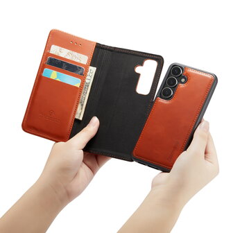 Samsung S24 - 2 in 1 Leather Book Case -  Sienna Brown