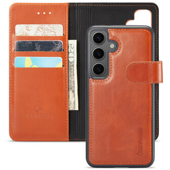 Samsung S24 - 2 in 1 Leather Book Case -  Sienna Brown