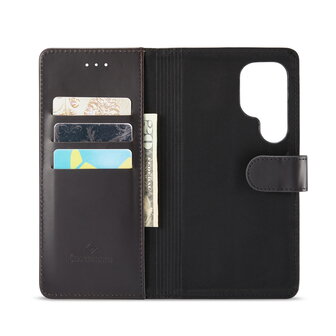 Samsung S24 Ultra - 2 in 1 Leather Book Case - Charcoal Gray