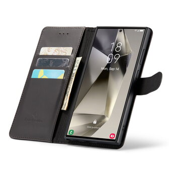 Samsung S24 Ultra - 2 in 1 Leather Book Case - Charcoal Gray
