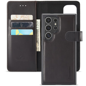 Samsung S24 Ultra - 2 in 1 Leather Book Case - Charcoal Gray