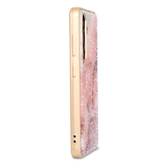 Samsung S22 - Diamant Marmer Glitter - Roze