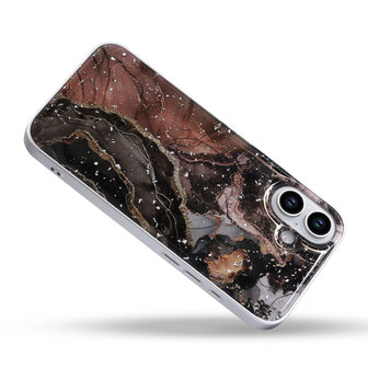 iPhone 16 - Zwart - Camera Marmer MagSafe Back Cover