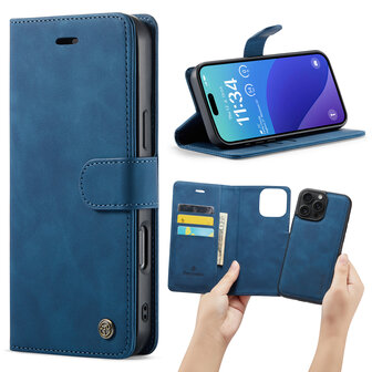 iPhone 16 Pro - Navy Blue - 2 in 1 Book Case