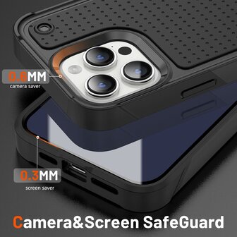 iPhone 16 Pro Max - Armor Back Cover - Zwart