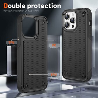 iPhone 16 Pro Max - Armor Back Cover - Zwart