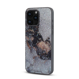 iPhone 14 Pro - Diamant Marmer Glitter - Grijs