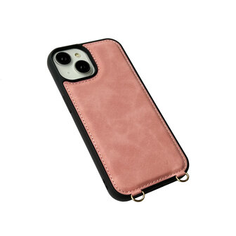iPhone 16 Plus - Pale Pink - 2 in 1 MagSafe Wallet Case met Koord