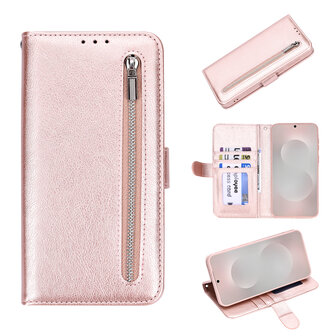 iPhone 16 Pro Max - Rosegoud - Book Case met Rits