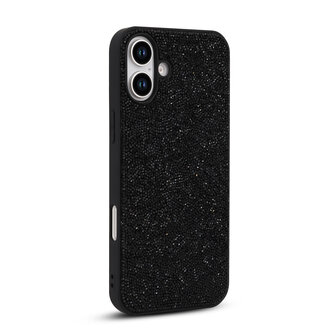 iPhone 16 - Diamant Glitter - Zwart