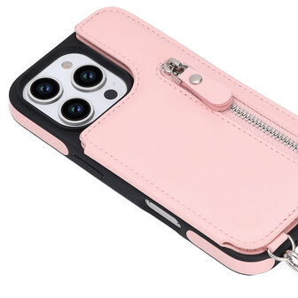 iPhone 16 Pro - Roze - Back Cover met Koord