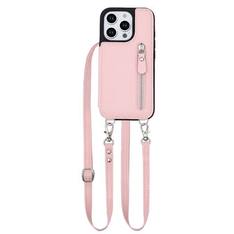 iPhone 16 Pro - Roze - Back Cover met Koord