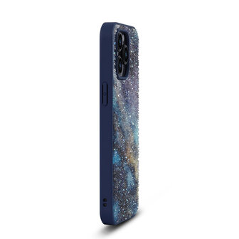 iPhone 14 Pro - Diamant Marmer Glitter - Blauw