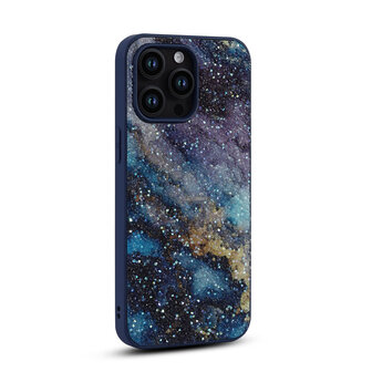 iPhone 14 Pro - Diamant Marmer Glitter - Blauw