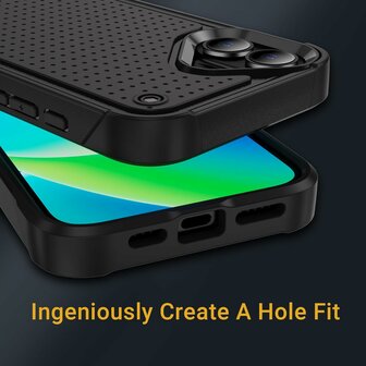 iPhone 16 Plus - Armor Back Cover - Zwart