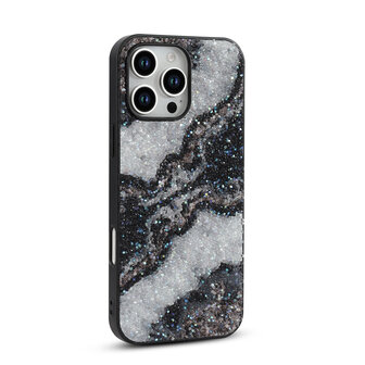 iPhone 16 Pro - Diamant Marmer Glitter - Zwart