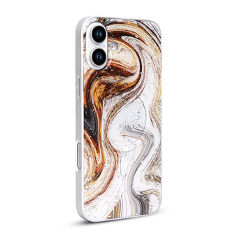 iPhone 16 - Wit - Camera Marmer MagSafe Back Cover