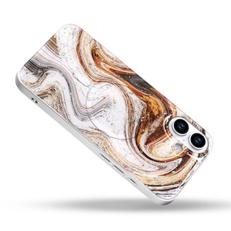 iPhone 16 - Wit - Camera Marmer MagSafe Back Cover