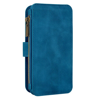 iPhone 16 Pro - Navy Blue - 2 in 1 Rits Book Case