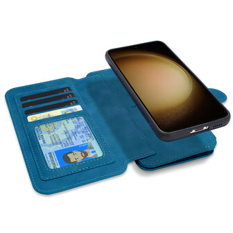 iPhone 16 Pro - Navy Blue - 2 in 1 Rits Book Case