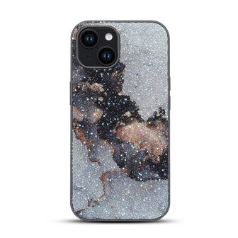 iPhone 15 - Diamant Marmer Glitter - Grijs