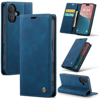 iPhone 16 Plus - Navy Blue - Book Case