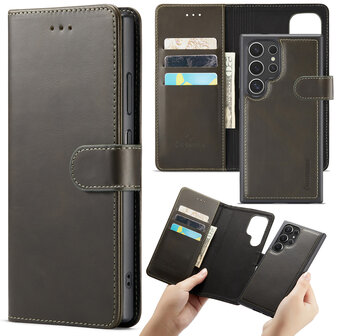 Samsung S24 Ultra - 2 in 1 Leather Book Case - Emerald Green