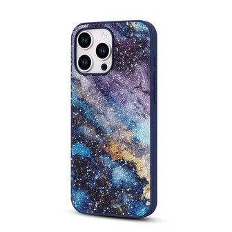iPhone 16 Pro Max - Diamant Marmer Glitter - Blauw