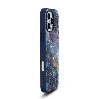 iPhone 16 Pro - Diamant Marmer Glitter - Blauw
