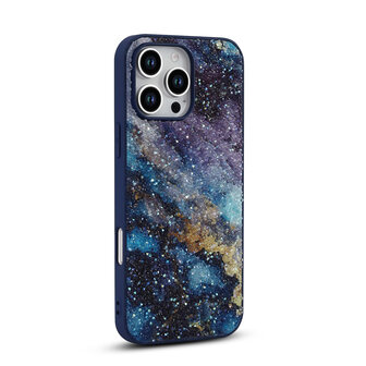 iPhone 16 Pro - Diamant Marmer Glitter - Blauw