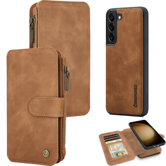Samsung S24 Sienna Brown - 2 in 1 Book Case met Rits