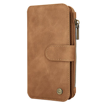 Samsung S24 Sienna Brown - 2 in 1 Book Case met Rits