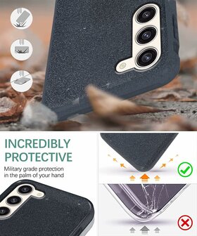Samsung S24 Plus - Glitter Back Cover - Zwart