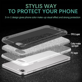 Samsung S24 Plus - Glitter Back Cover - Zwart