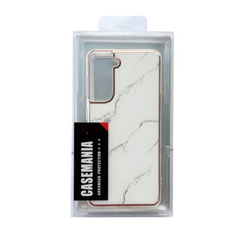 Samsung S23 FE - Marmer Back Cover - Wit