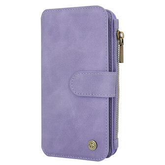 iPhone 15 Pro - Bright Lila - 2 in 1 Rits Book Case
