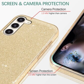 Samsung S24 - Glitter Back Cover - Goud