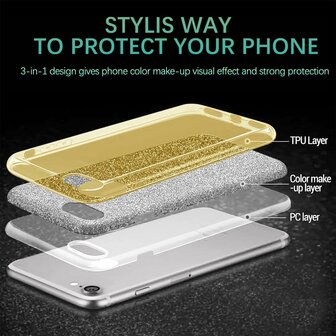 Samsung S24 - Glitter Back Cover - Goud